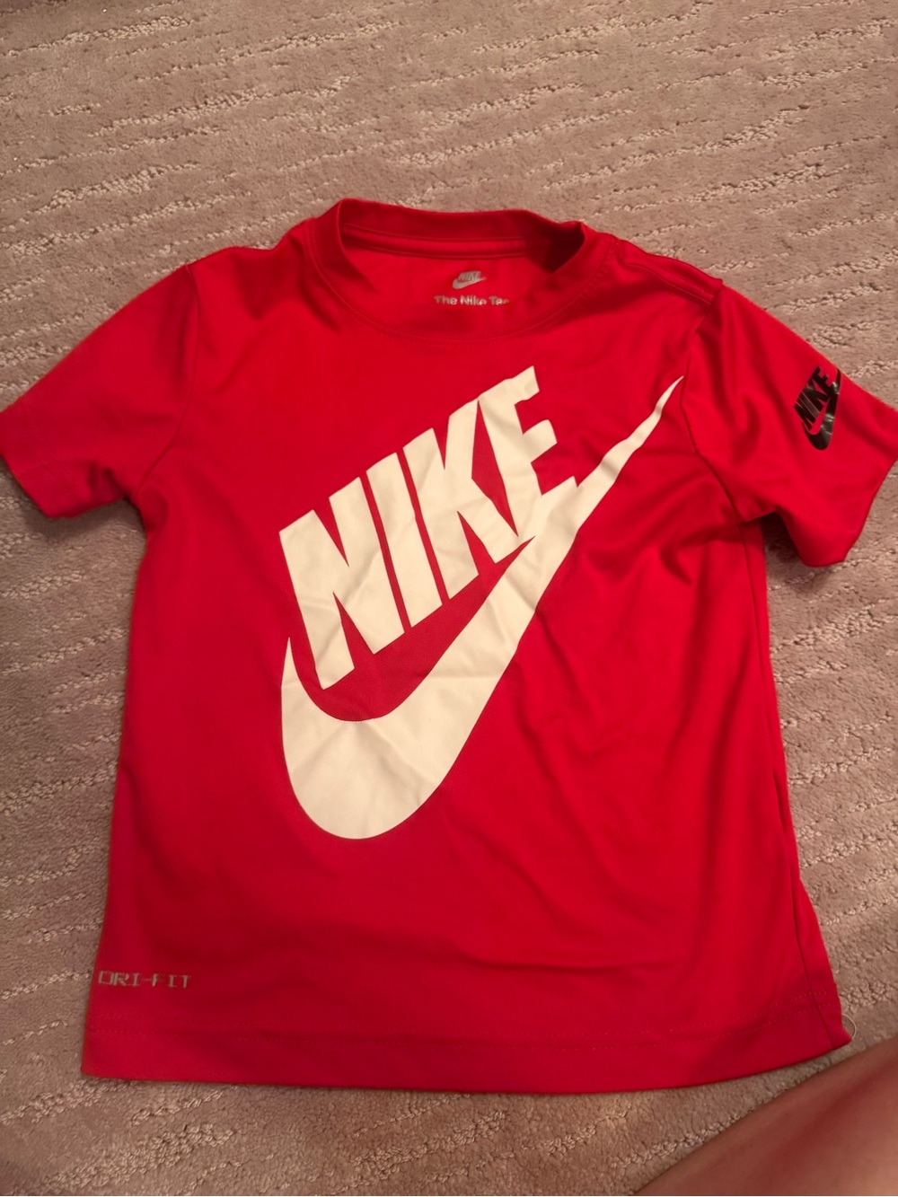 Nike Red Short Sleeve Logo Tee for Kids